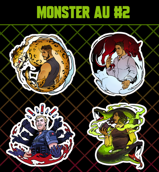 Monster AU Sticker Sheet #2 - Allies and Enemies